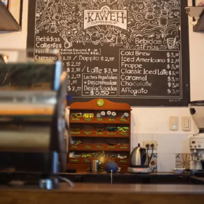 Kaweh coffee shop in Loja, Ecuador